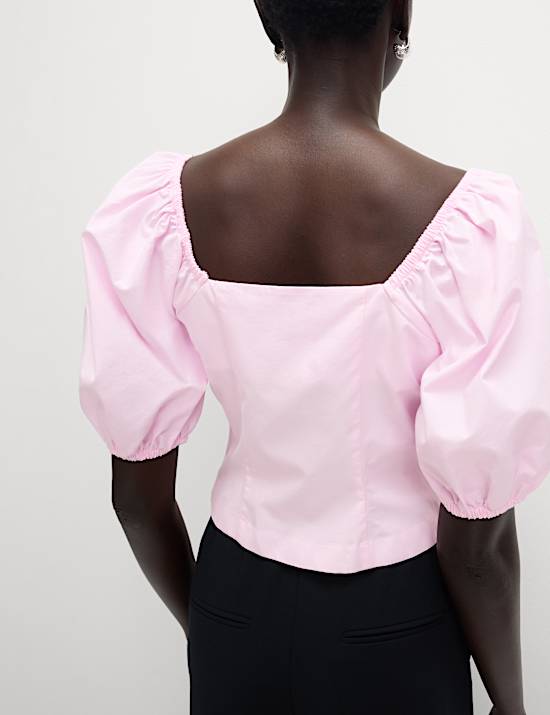 Pure Cotton Square Neck Bow Top