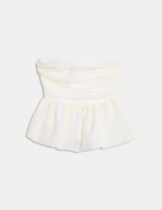Organza Peplum Bandeau Top