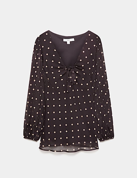 Printed V Neck Fitted Top