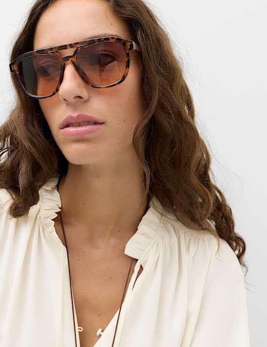Tie Neck Blouson Sleeve Blouse