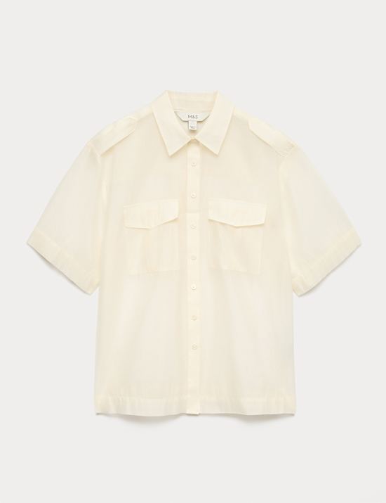Sheer Collared Utility Shirt