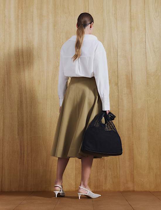 Pure Cotton Asymmetric Collar Shirt