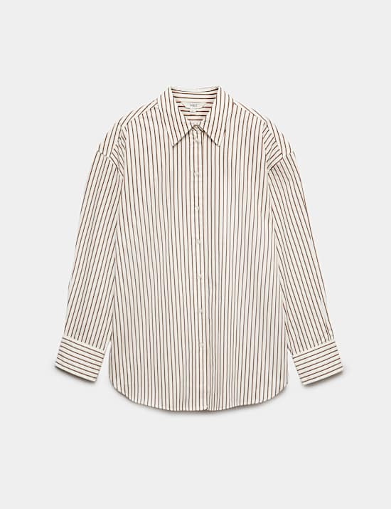 Pure Cotton Oversized Striped Shirt