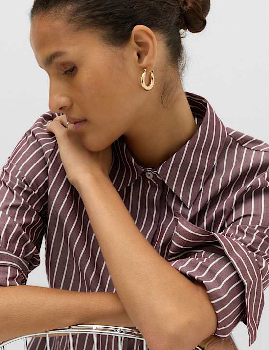 Cotton Rich Collared Fitted Shirt