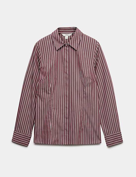 Cotton Rich Collared Fitted Shirt