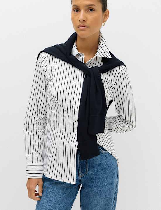 Cotton Rich Collared Fitted Shirt