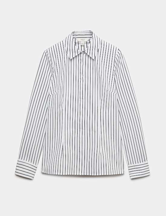 Cotton Rich Collared Fitted Shirt