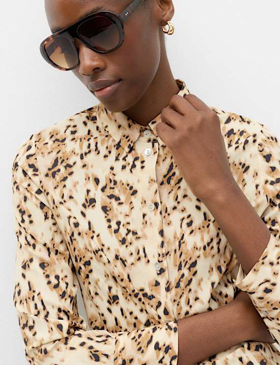 Polka Dot Collared Button Through Shirt