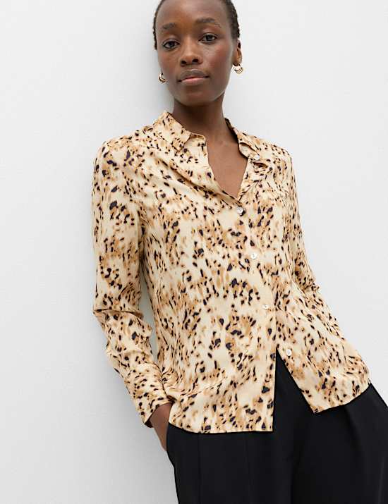 Polka Dot Collared Button Through Shirt