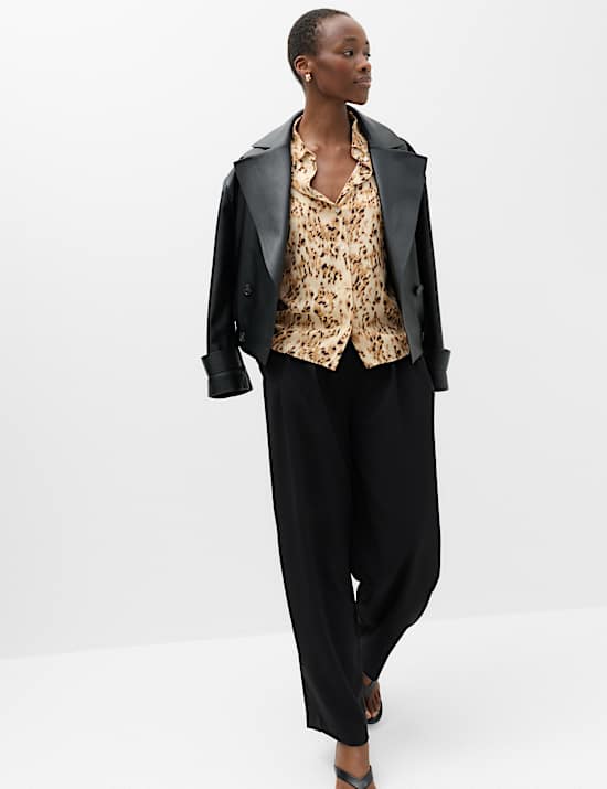 Polka Dot Collared Button Through Shirt