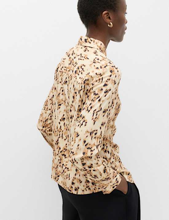 Polka Dot Collared Button Through Shirt