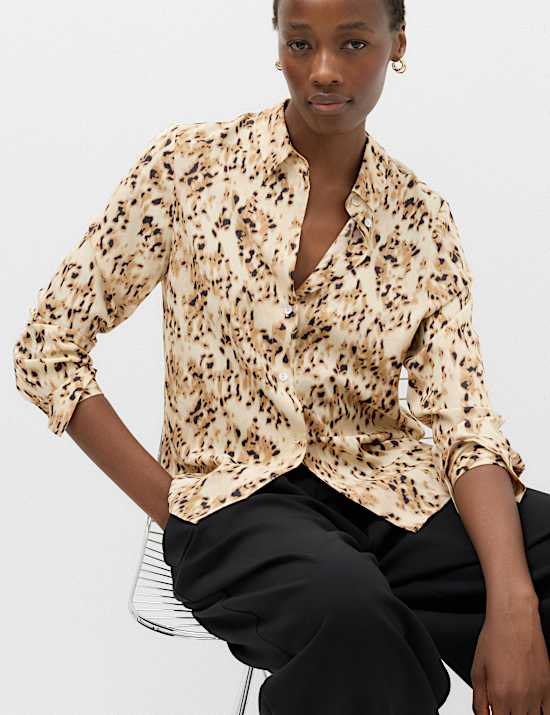 Polka Dot Collared Button Through Shirt