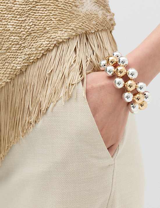 Sequin Fringe Detail Halter Neck Crop Top