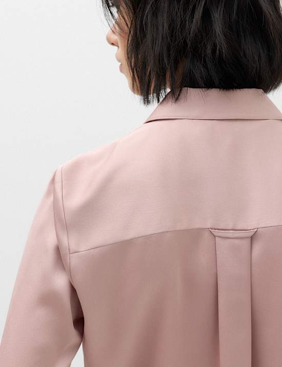 Satin Collared Button Through Shirt