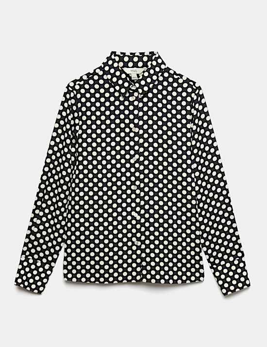 Polka Dot Collared Neck Shirt
