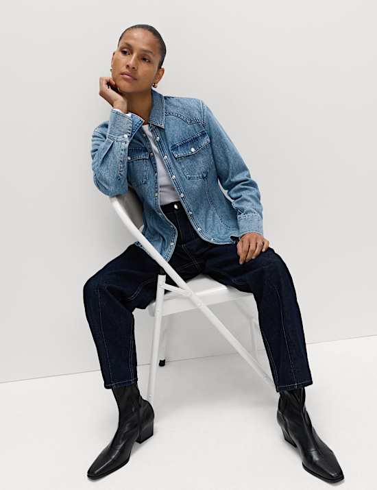 Cowboy-overhemd van denim