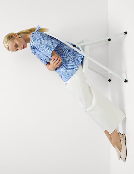 Pure Cotton Tie Back Detailing Blouse