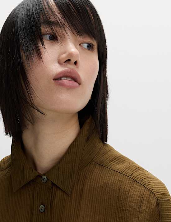 Lyocell Rich Textured Collared Shirt