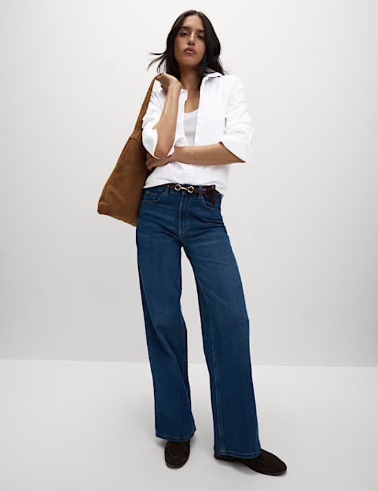 חולצה מכותנה טהורה עם כפתורים לכל האורך