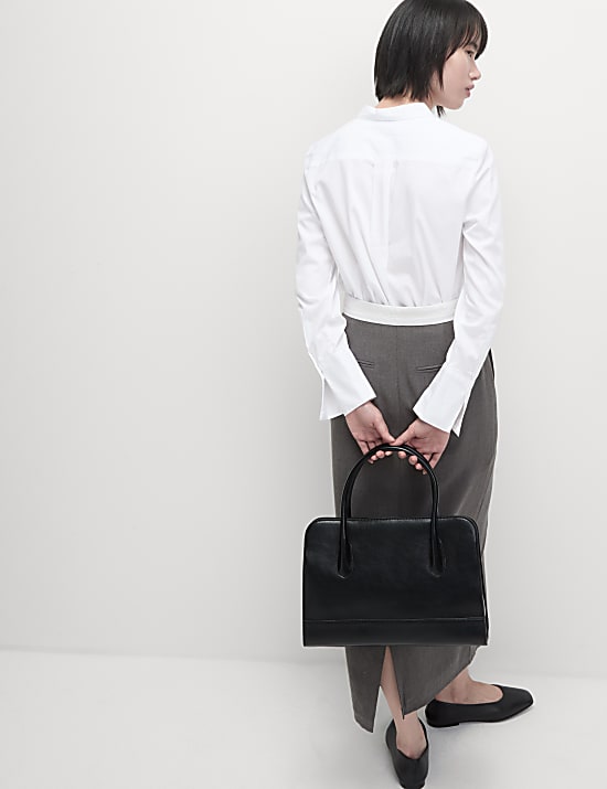 חולצה מכותנה טהורה עם כפתורים לכל האורך