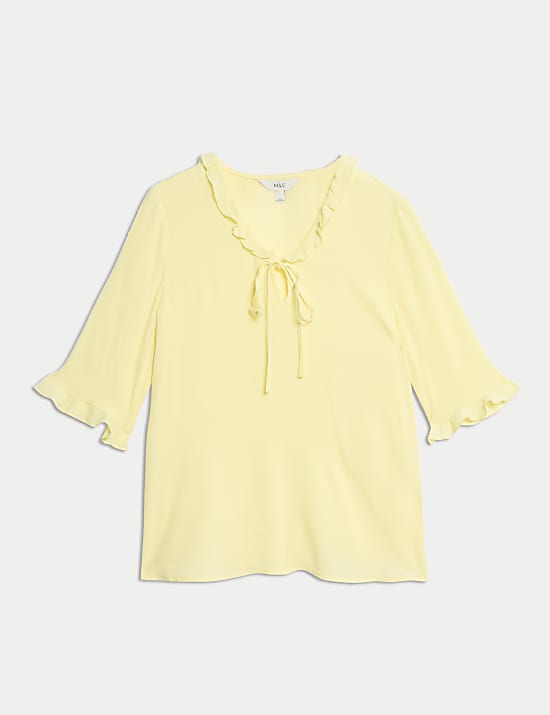 V-Neck Frill Detail Blouse