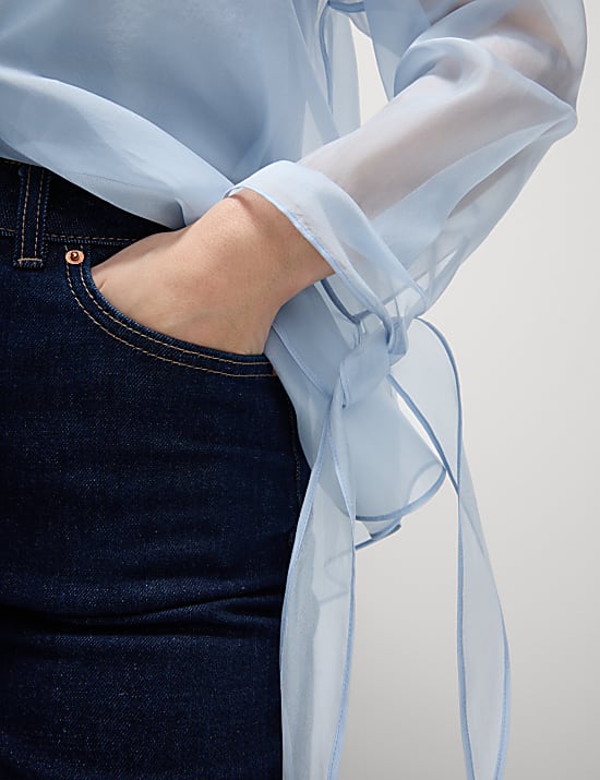 Beaded Tie Detail Shirt