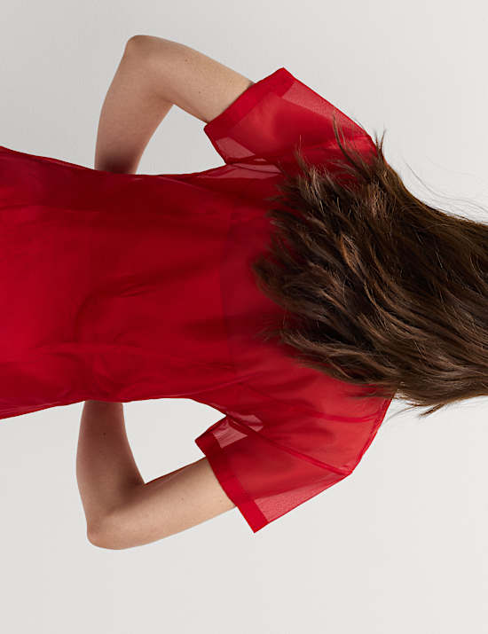 Organza Collared Button Through Shirt