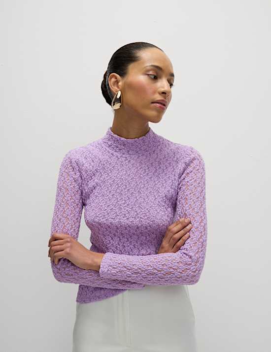 Cotton Blend Lace Top