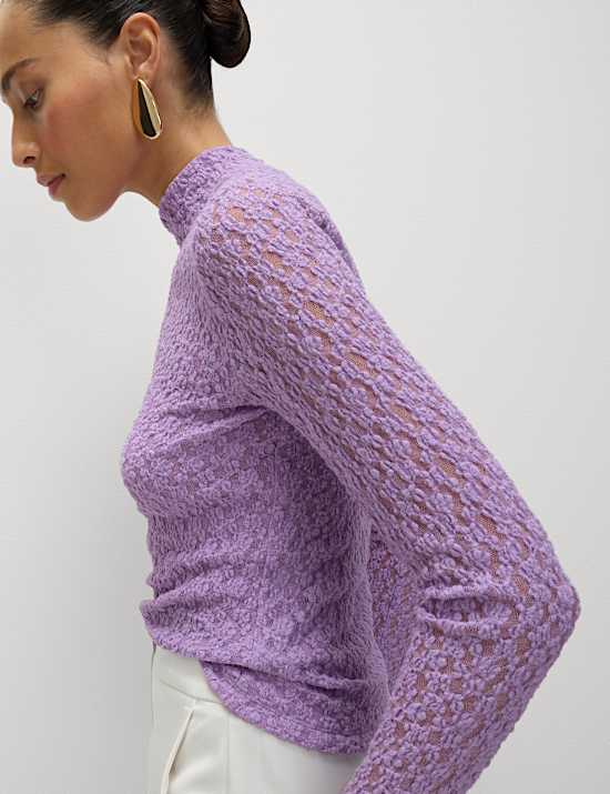 Cotton Blend Lace Top