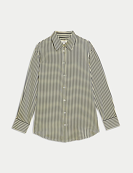 Camisa con cuello de satén