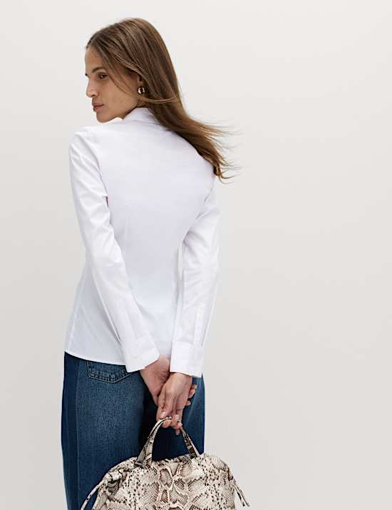 Cotton Rich Collared Fitted Shirt