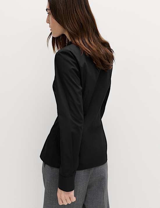 Cotton Rich Collared Fitted Shirt