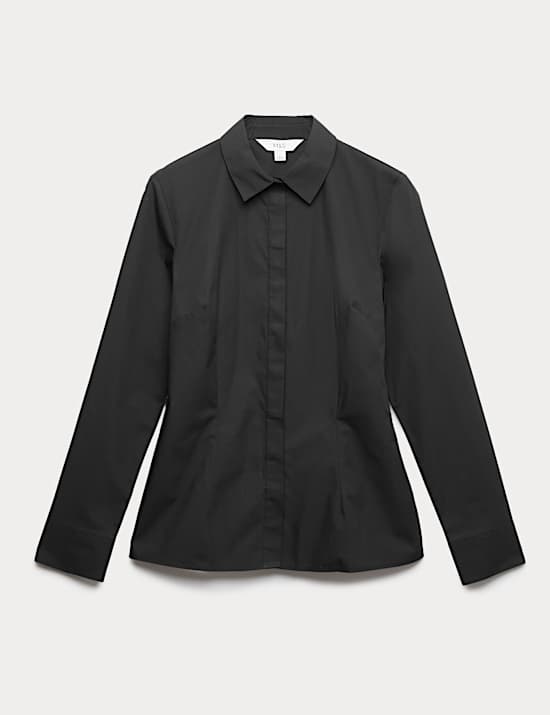 Cotton Rich Collared Fitted Shirt