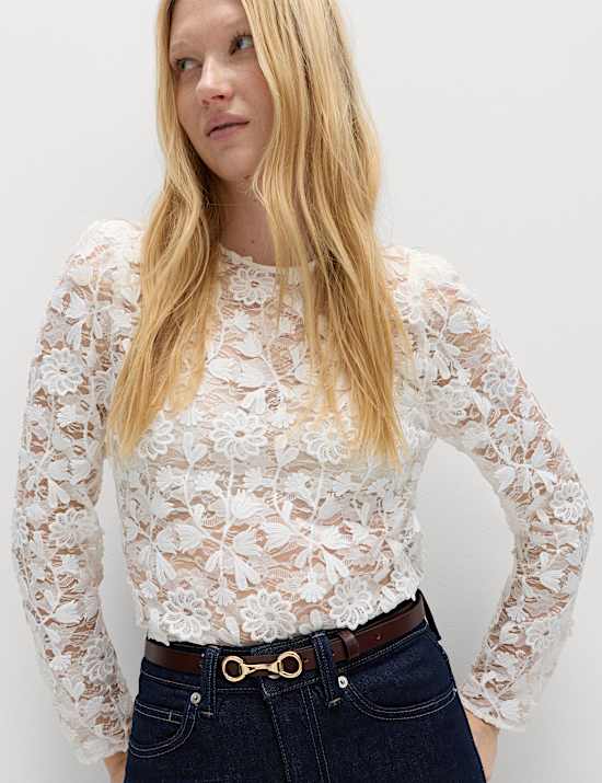 Lace Embroidered Floral Top