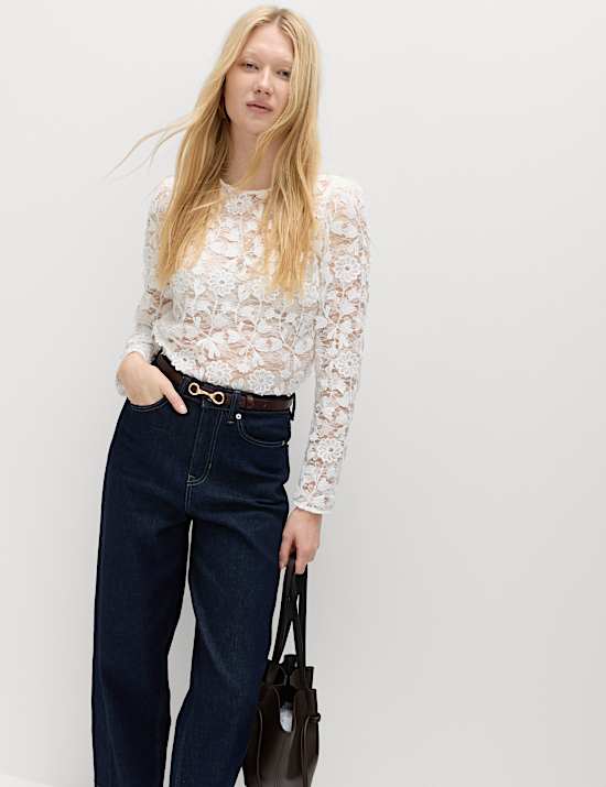 Lace Embroidered Floral Top