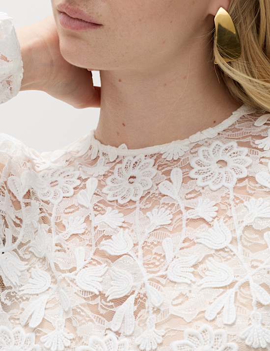 Lace Embroidered Floral Top