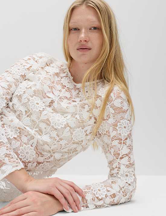 Lace Embroidered Floral Top