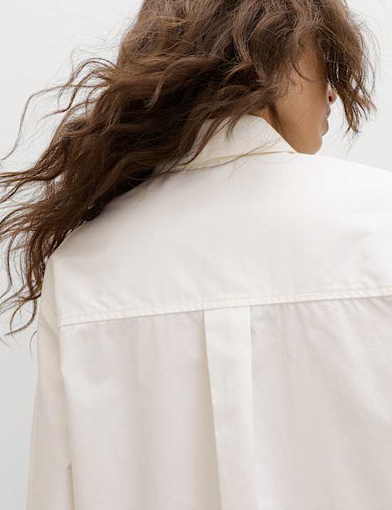 Pure Cotton Bow Detail Collared Shirt