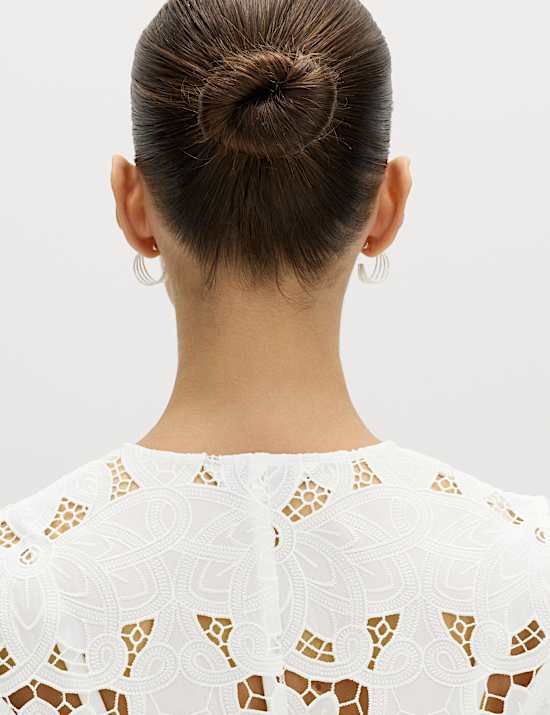 Floral V-neck Cutwork Detail Waistcoat