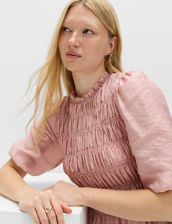 Lyocell Rich Shirred Blouse
