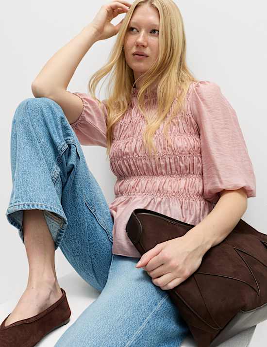 Lyocell Rich Shirred Blouse