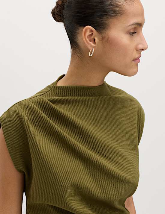 Cotton Rich Drape Sleeveless Top