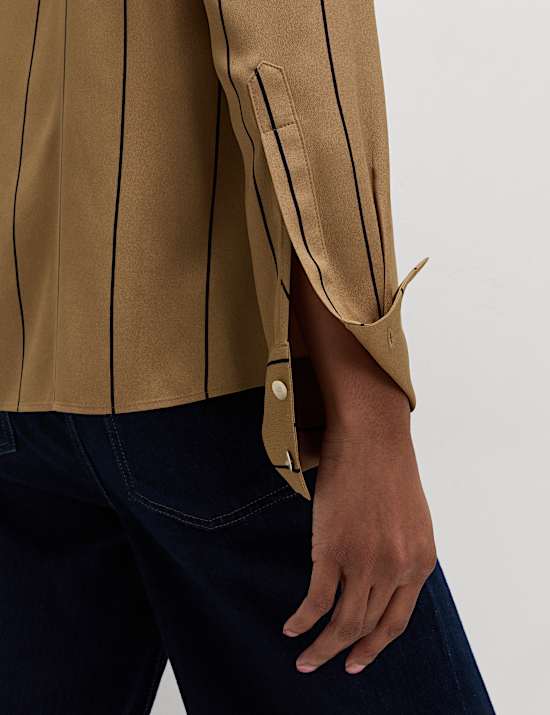 Striped Shirt Collared Shirt