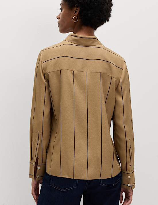 Striped Shirt Collared Shirt