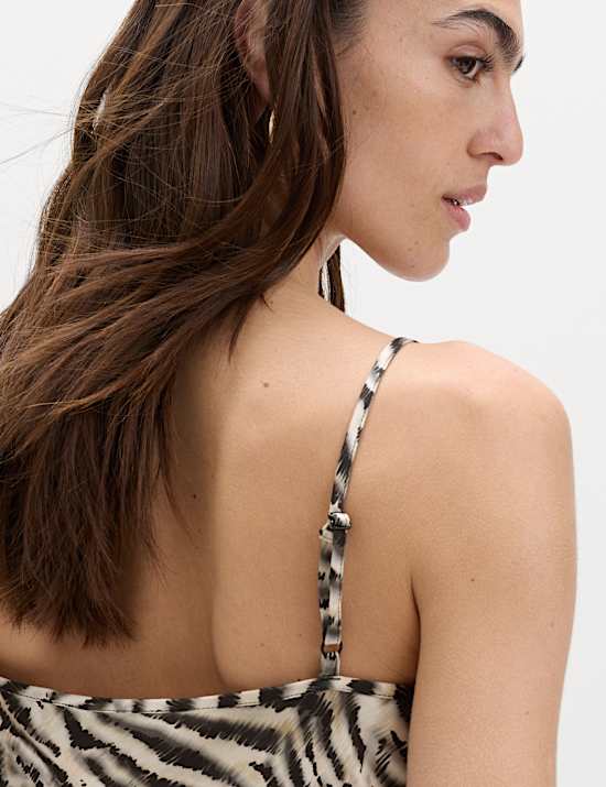 Animal Print Lace Detail Cami Top