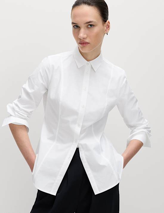 Pure Cotton Back Belt Detail Shirt