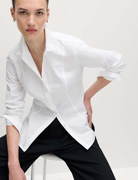 Pure Cotton Back Belt Detail Shirt