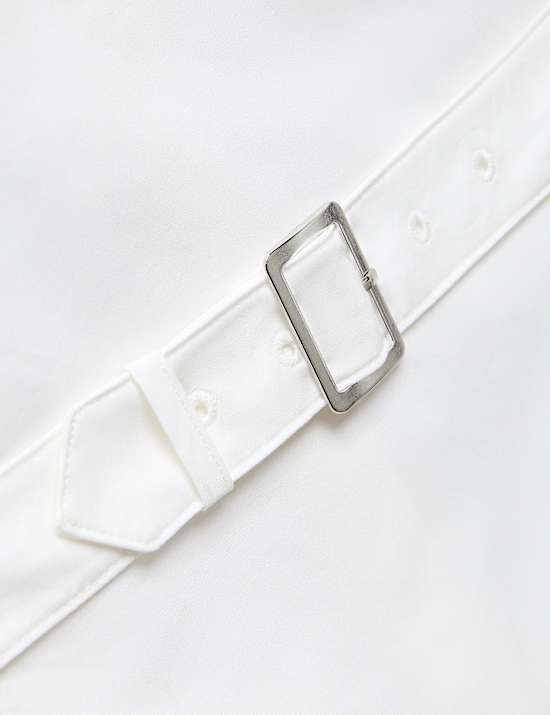 Pure Cotton Back Belt Detail Shirt
