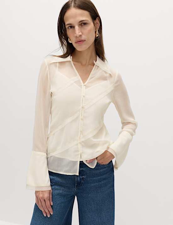 Seam Detail Collared Shirt