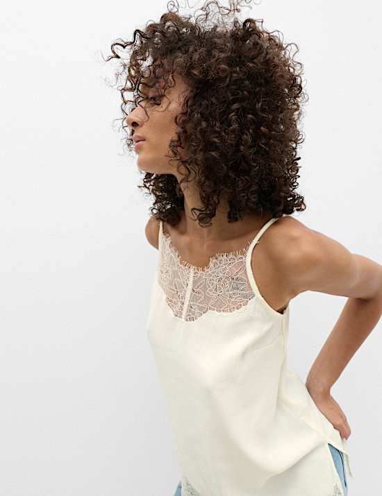 Lace Detail V-Neck Cami Top
